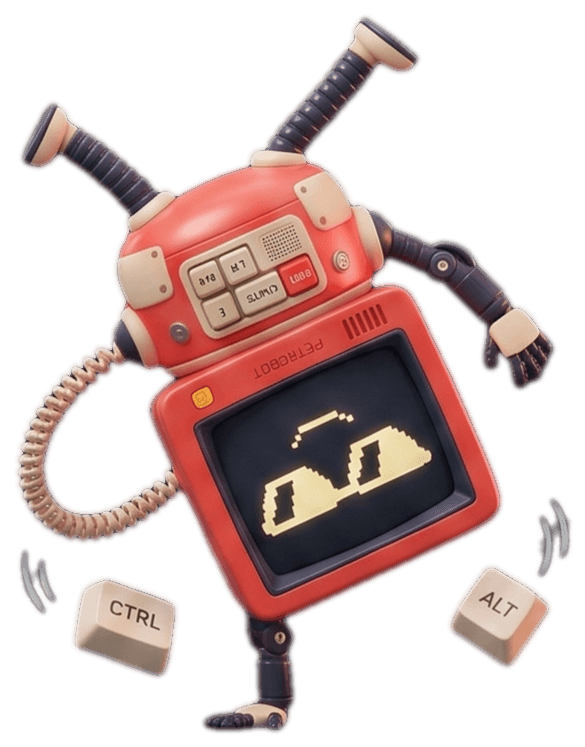 ASCA Tech mascot — Retrobot, a friendly retro CRT computer character