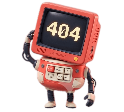 ASCA Tech mascot — Retrobot, a friendly retro CRT computer character