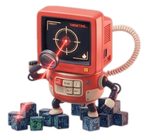 ASCA Tech mascot — Retrobot, a friendly retro CRT computer character