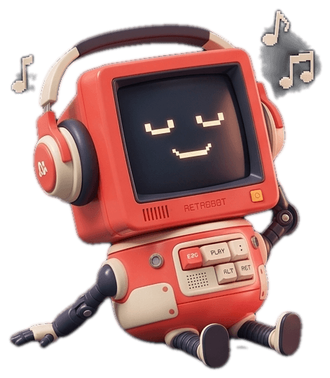 ASCA Tech mascot — Retrobot, a friendly retro CRT computer character