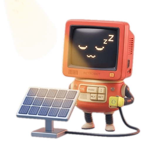 ASCA Tech mascot — Retrobot, a friendly retro CRT computer character